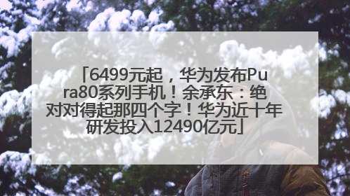 6499元起，华为发布Pura80系列手机！余承东：绝对对得起那四个字！华为近十年研发投入12490亿元