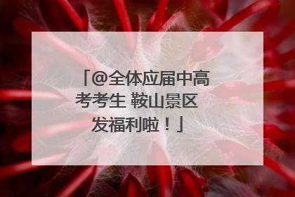 @全体应届中高考考生 鞍山景区发福利啦！
