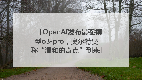 OpenAI发布最强模型o3-pro，奥尔特曼称“温和的奇点”到来